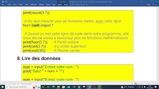 Algorithmique  Part23  Python  Manipulation des nombres Lecture amp if    elif    else [upl. by Jasmina]