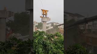 Surat Metro Crane from metro project crashes down on bungalow suratmetro [upl. by Adav]