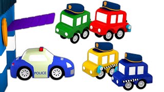 Dessins animés en français pour garçons  4 petites voitures et la voiture de police [upl. by Mozelle222]