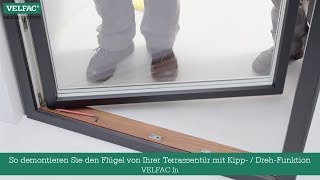 So demontieren Sie den Flügel von Ihrer Terrassentür mit Kipp  DrehFunktion  VELFAC In [upl. by Obel]