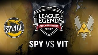 SPY vs VIT  Week 9 Day 1  EU LCS Spring Split  Splyce vs Team Vitality 2018 [upl. by Cassy]