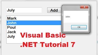 Visual Basic NET Tutorial 7  How to use a Listbox in VBNET [upl. by Annia]