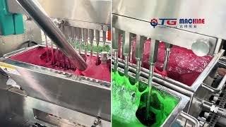 How to make double colors pectin and gelatin jelly gummy candy machine production line 300kgh [upl. by Kalb331]