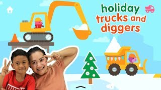 น้องโปรแกรม รีวิว เกมส์ Holiday trucks and diggers  รถแมคโคร เรามาสร้างบ้านกันเถอะ [upl. by Thetos]