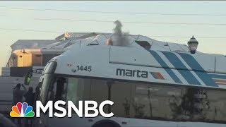 Atlanta City Bus Blocks View Of Imploding NFL Stadium  The 11th Hour  MSNBC [upl. by Metzger]