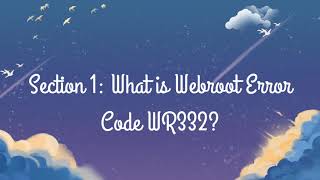 What does Webroot error code WR332 signify during activation on Windows 10 [upl. by Osnofla]