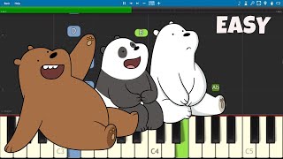 We Bare Bears Theme Song  EASY Piano Tutorial [upl. by Annaiuq]