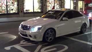 DECATTED C63 AMG Crazy Revving and Accelerations in London [upl. by Meredeth]