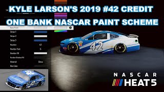 MAKING KYLE LARSONS 2019 NO 42 CREDIT ONE BANK NASCAR PAINT SCHEME IN NASCAR HEAT 5 [upl. by Randa375]