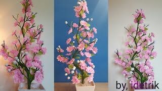 Cara Membuat Bunga Plastik kresek  Beautiful flower craft from crackle plastic [upl. by Pam]