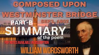 Composed upon Westminster Bridge Sep 3 1802  William Wordsworth  Summary [upl. by Rina]