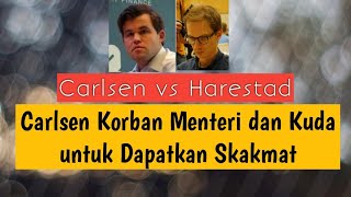 Carlsen Sacrifice Menteri dan Kuda Untuk Bisa Skakmat Carlsen vs Harestad 2003 [upl. by Trenton748]