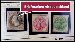 Briefmarken wertvoll Briefmarken Schatzsuche in einem Auswahlheft Altdeutschland [upl. by Naamana857]