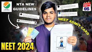 NEET 2024 ADMIT CARD all details✅ amp NTA new guidelines neet neet2024 apronboy [upl. by Minette370]