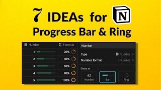 7 Ideas for Progress Bar and Ring  Advanced Formulas  Notion Tutorial  Hướng dẫn Notion [upl. by Calica]