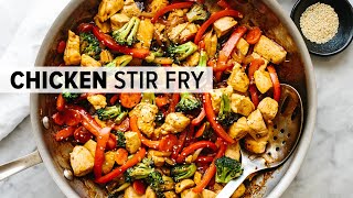 CHICKEN STIR FRY  easy healthy 30minute dinner recipe [upl. by Kcirdahs]