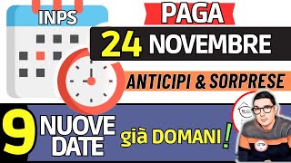 Inps PAGA 24 NOVEMBRE ⚡ DATE ANTICIPI RDC AUU PENSIONI AUMENTA BONUS SPESA 100€ MELONI 482€ INVALIDI [upl. by Ahserkal823]