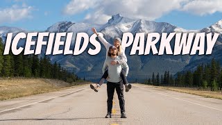 THE MOST SCENIC DRIVE IN THE WORLD  Icefields Parkway Canada  Banff to Jasper [upl. by Atsillac]