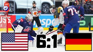 USA VS NĚMECKO MISTROVSTVÍ SVĚTA V HOKEJI 2024 [upl. by Noitna563]