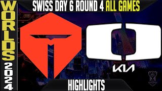 TES vs DK Highlights ALL GAMES  LoL Worlds 2024 Swiss Stage Day 6 Round 4 TOP Esports vs Damwon KIA [upl. by Etiuqram]