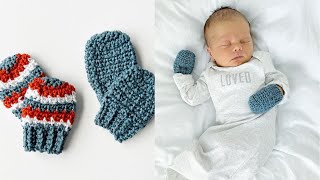 Crochet Newborn Baby Mittens [upl. by Ffoeg]