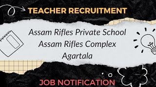 Tripura Job Notification 2024  ARPS New Vacancy  Teacher Recruitment  Pathshala7 [upl. by Prospero]