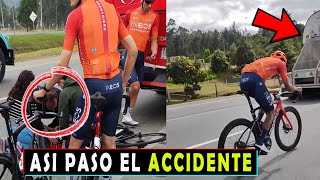 🚴🏻 ASI FUE EL ACCIDENTE y CHOQUE de Egan Bernal en la vía GANCHIPA con AUTOBUS [upl. by Ysset453]