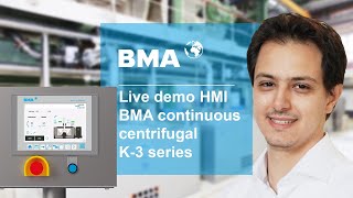 Live demo HMI of the BMA continuous centrifugal K3 series [upl. by Ianteen]