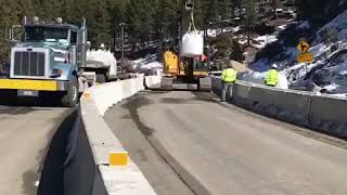 Gravel Arrestor Bed being Placed Alongside the Roadside Slope [upl. by Massarelli]