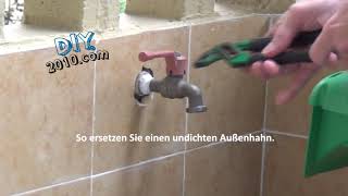 Auslaufhahn wechseln undichten  Garten wasserhahn anschluss  Außenwasserhahn austauschen [upl. by Towill]