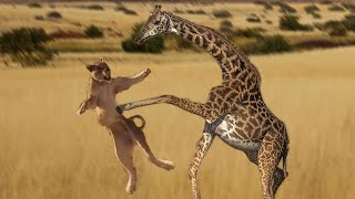 Extreme fight Lion vs Giraffe 2  Wild Animals Attack [upl. by Taran]