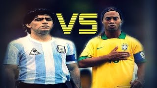 Diego Maradona VS Ronaldinho ● Legendary Freestyle Skills  ReUpload  HD [upl. by Anole52]