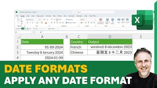 Excel Date Formats  Use Any Date Format  Day amp Month as Words  Set Default  Use Foreign Language [upl. by Enimajneb245]