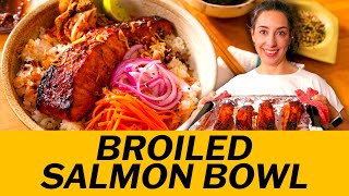 Gochujang Broiled Salmon Bowl  Carlas Cooking Show [upl. by Hildie51]