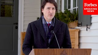 Canada PM Justin Trudeau Addresses Truckers Freedom Convoy Protest In Ottawa [upl. by Laddy]