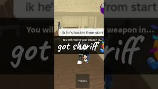 Beating a hacker🙈roblox mm2 hacker fup [upl. by Idnerb]