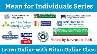 Mean for Individuals Series Math Class by Devratan shah [upl. by Anyaled]