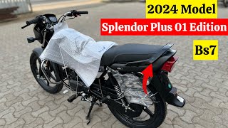 New 2024 Model Hero Splendor Plus 01 Edition Review  On Road Price  hero bike 2024 new model price [upl. by Seldun]