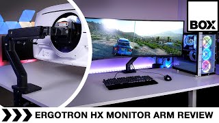 Ergotron HX Desk Monitor Arm with HD Pivot Review  Best Mount for 1000R Curved Monitors [upl. by Ruthe]