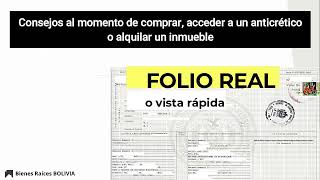 ¿Qué es el FOLIO REAL o VISTA RÁPIDO de un inmueble🏡 [upl. by Laenej]