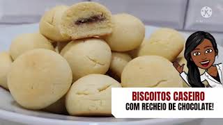 BISCOITOS CASEIRO RECHEADO COM CHOCOLATE MUITO PRÁTICO DE FAZER [upl. by Dowling623]