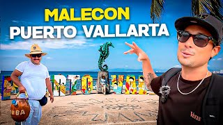 Así es el MALECÓN DE PUERTO VALLARTA 🌊🇲🇽 Qué HACER y Dónde Comer ✅ MEXICO [upl. by Esnohpla]