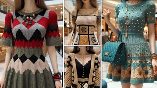 Dresses amp bags knitted with wool  ideas for designers  generated by AI [upl. by Enitsyrk]