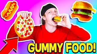 GUMMY FOOD vs REAL FOOD EATING GIANT GUMMY FOOD [upl. by Zaragoza236]