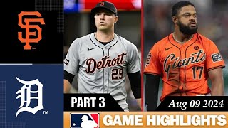 Detroit Tigers Vs San Francisco Giants GAME HIGHLIGHTS Aug 09 2024  MLB Highlights 2024 [upl. by Karolyn]