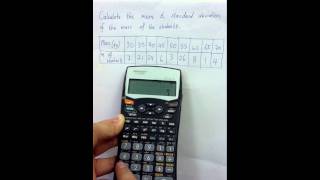 Sharp calculator  standard deviation and mean of data [upl. by Arammat]