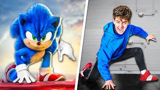 Sonic The Hedgehog Stunts In Real Life  Challenge [upl. by Yhtac]