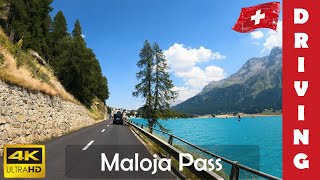 Driving in Switzerland 10 Maloja Pass From Vicosoprano to St Moritz 4K 60fps [upl. by Berkly]