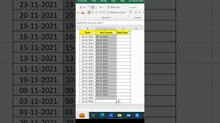 Date format in Excel  How to convert date format in Text format in Excel excel shorts msexcel [upl. by Reerg]