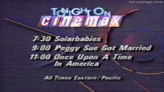 Tonight on Cinemax promo 1988 [upl. by Harahs528]